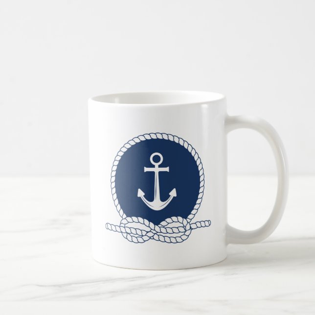 Stylish Anchor And Rope Coffee Mug (Right)