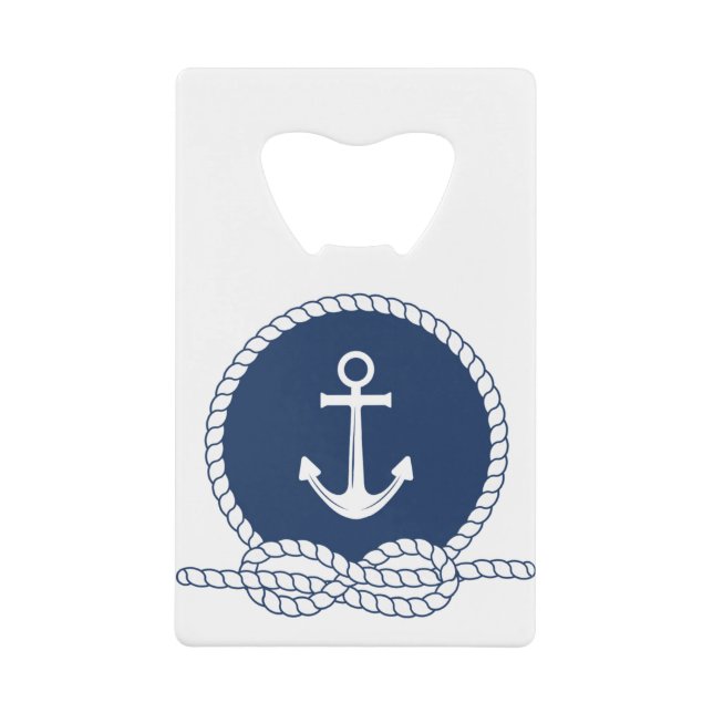 Stylish Anchor And Rope Credit Card Bottle Opener (Front)