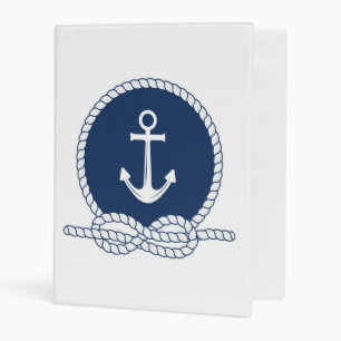 Stylish Anchor And Rope Mini Binder