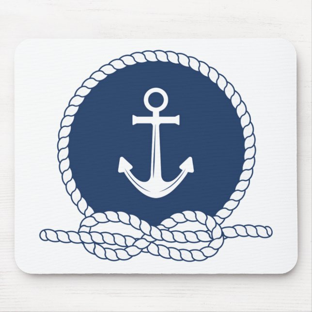 Stylish Anchor And Rope Mouse Pad (Front)