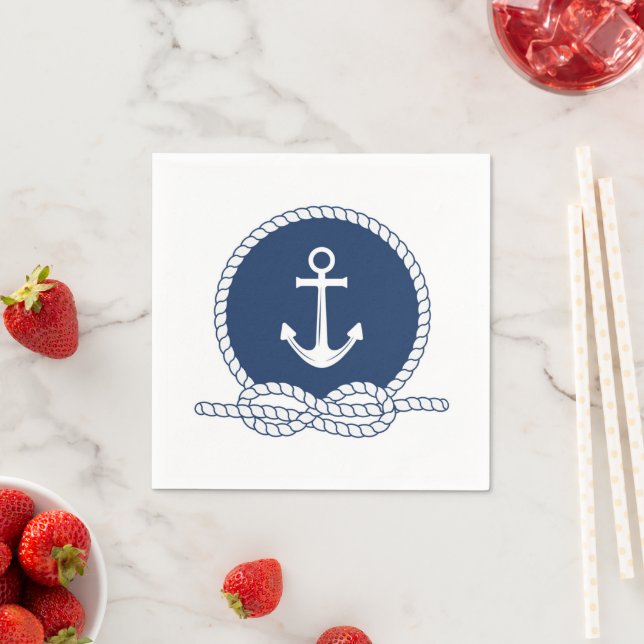 Stylish Anchor And Rope Napkins (Insitu)