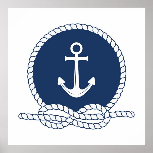 Stylish Anchor And Rope Poster (Front)