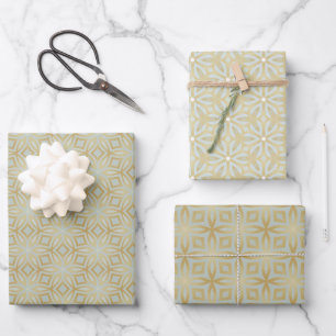 Stylish and Bold Gold Geometric Wrapping Paper Sheets