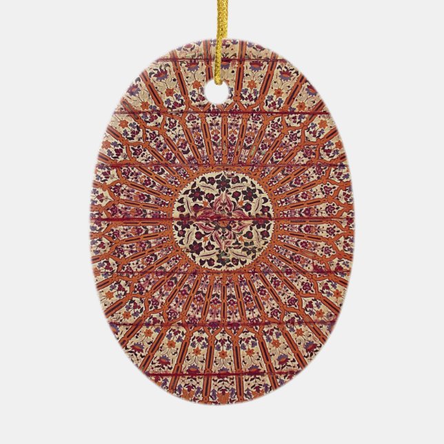 Stylish and Chic Morocco Patern Ceramic Ornament (Front)