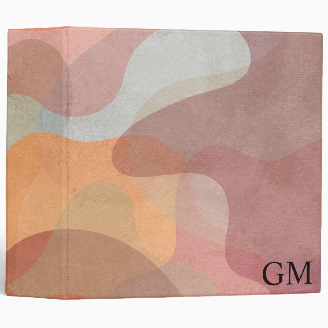 Stylish and Colorful Artistic Pattern 3 Ring Binder (Front/Spine)