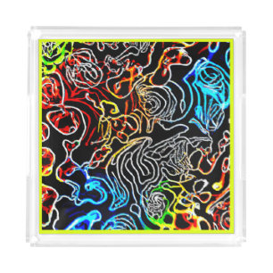 Stylish and Colorful Neon Patterns Shape Acrylic Tray