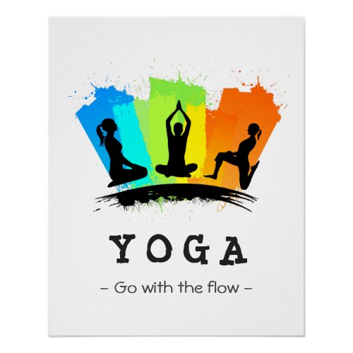 Stylish and Colorful Pilates YOGA Exercise Poster