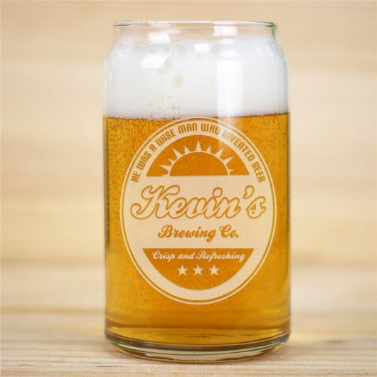 Stylish and Cool 16 oz. Can Shaped Beer Glass (Front)