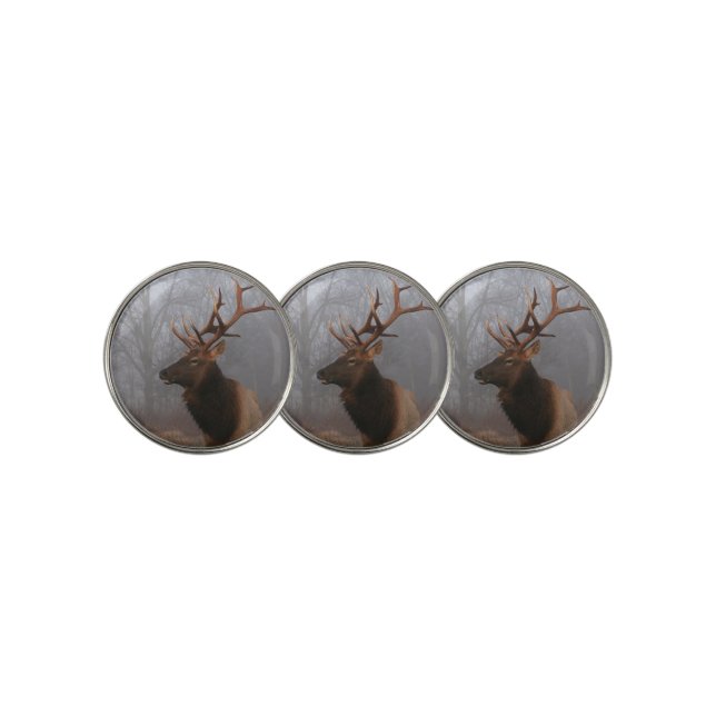 Stylish and Elegant Christmas Elk Golf Ball Marker (3 Up)