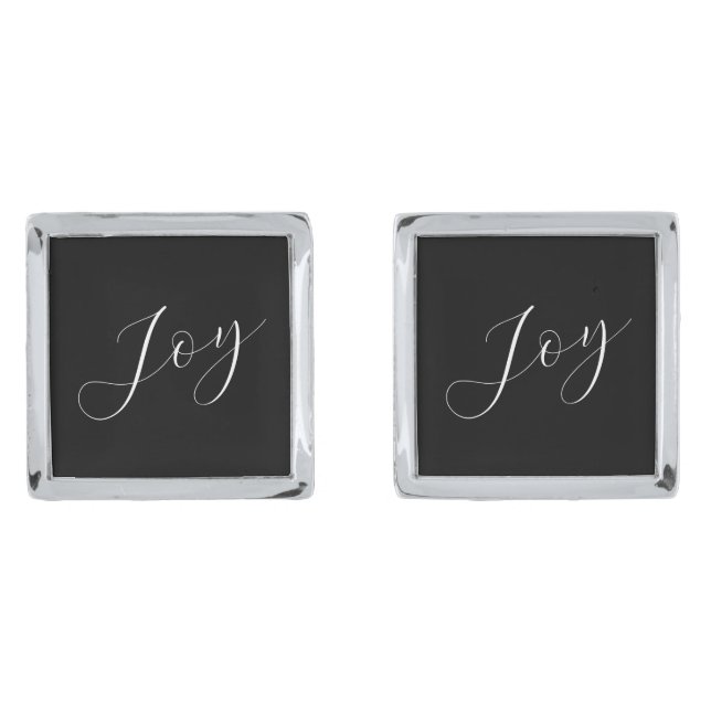Stylish and Elegant Christmas "JOY" Cufflinks (Front)