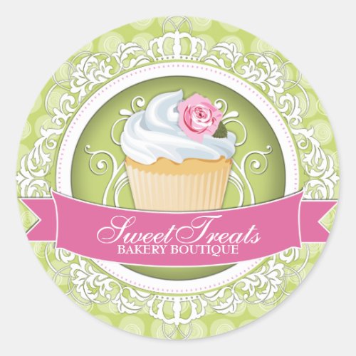 Stylish and Elegant Cupcake Box Stickers