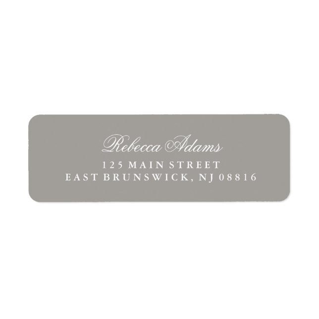 Stylish and Elegant Deep Gray Label (Front)