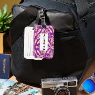 Stylish and Elegant Gold Marble Texture pattern Luggage Tag