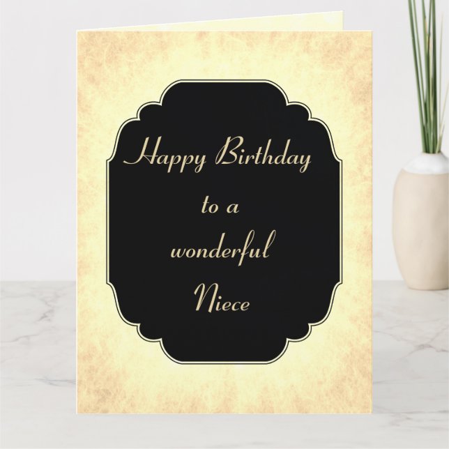 Stylish and elegant Happy Birthday Niece Card (Front)