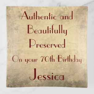 Stylish and elegant personalised 70th birthday trinket tray