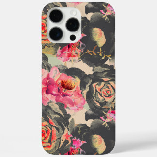 Stylish and Elegant Pink Flowers iPhone 16 Pro Max Case