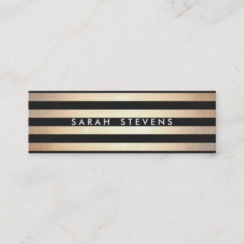 Stylish and Gold Thin Black Striped Modern Business Card Template