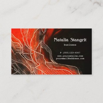 Stylish And  Modern Red And Black Business Card by Stangrit at Zazzle