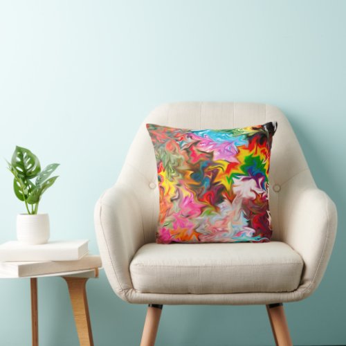 Stylish and Multi_Colored Abstract Throw Pillow