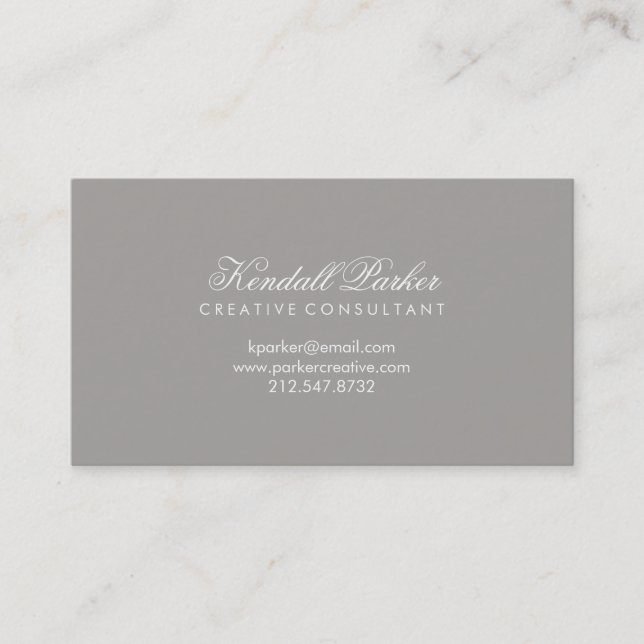 Stylish and Simple Deep Gray Business Card (Front)