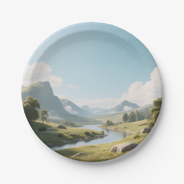 stylish and sophisticated dishes paper plates (Front)