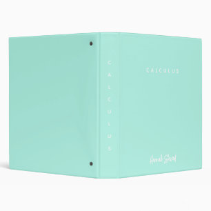 Stylish and Trendy Mint Green Minimalist Girly 3 Ring Binder