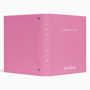 Stylish and Trendy Pink Minimalist Girly 3 Ring Binder