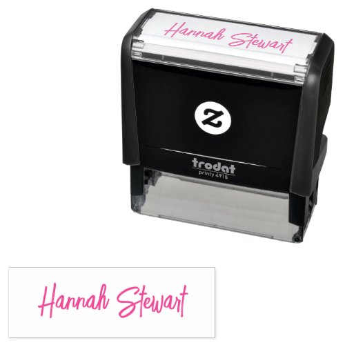 Stylish and Trendy Pink Minimalist Girly Self_inking Stamp