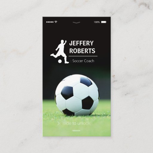 Customizable Stylish and Unique Soccer Coach Soccer Instructor Business Card