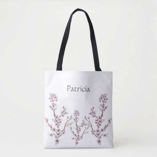 Stylish and Unique with a Name Cherry Blossoms Tote Bag