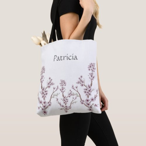Stylish and Unique with a Name Cherry Blossoms Tote Bag