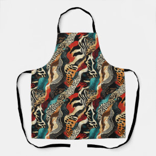 Stylish Animal Print Fusion Design Apron