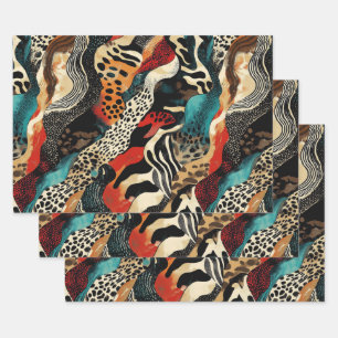 Stylish Animal Print Fusion Design  Wrapping Paper Sheets