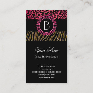 Stylish Animal Prints Zebra and Leopard Patterns Business Card