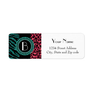 Stylish Animal Prints Zebra and Leopard Patterns Label