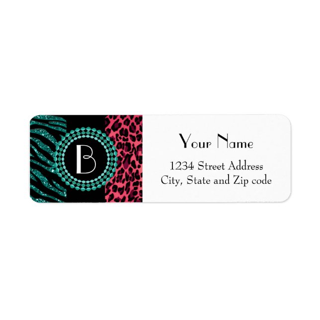 Stylish Animal Prints Zebra and Leopard Patterns Label (Front)