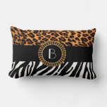 Stylish Animal Prints Zebra And Leopard Patterns Lumbar Pillow at Zazzle