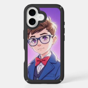Stylish Anime Boy Portrait Graphic iPhone 16 Case