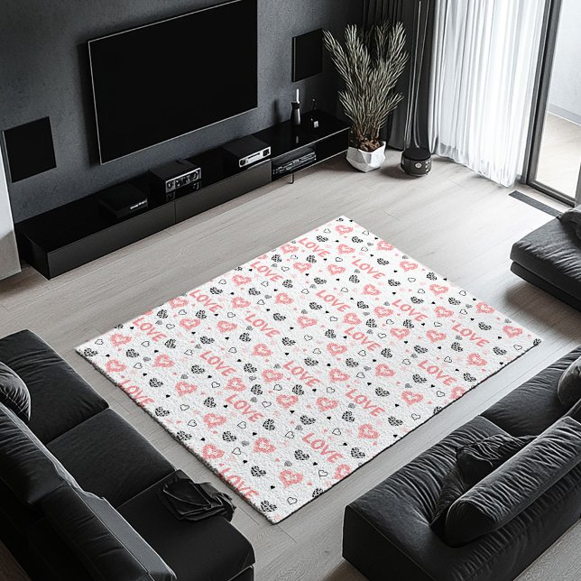 Stylish Anniversary Gift Heart Sketch Area Rug (Stylish Anniversary Gift Heart Sketch Area Rug)