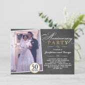 Stylish Anniversary Party Photo Invitation (Standing Front)