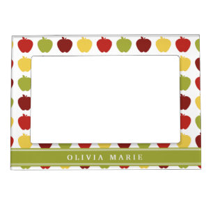 Stylish Apple Pattern with Personalized Name Magnetic Frame