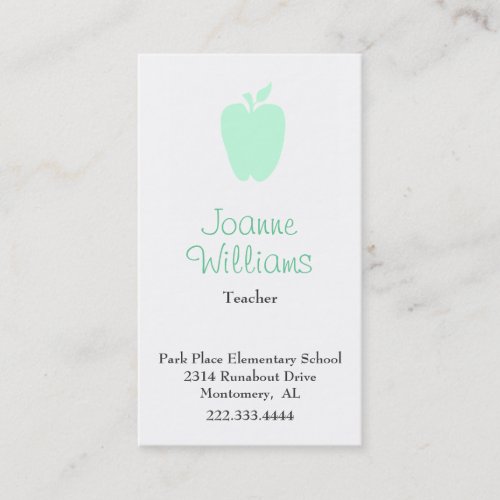 Stylish Apple Teacher Business Card