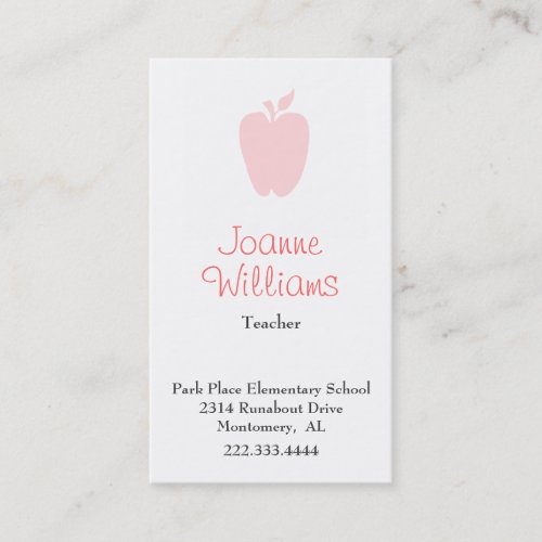 Stylish Apple Teacher Business Card