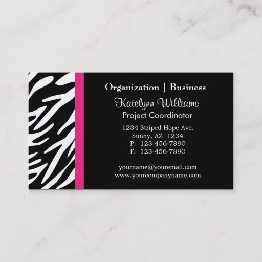 Customizable Stylish Appointment Zebra Stripes Business Cards