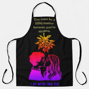 Stylish aprons: women BBQing joyfully Apron