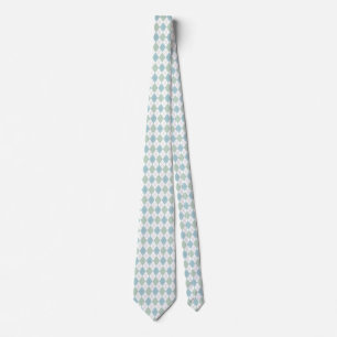 Stylish Aqua & Sea Foam Green Argyle Neck Tie