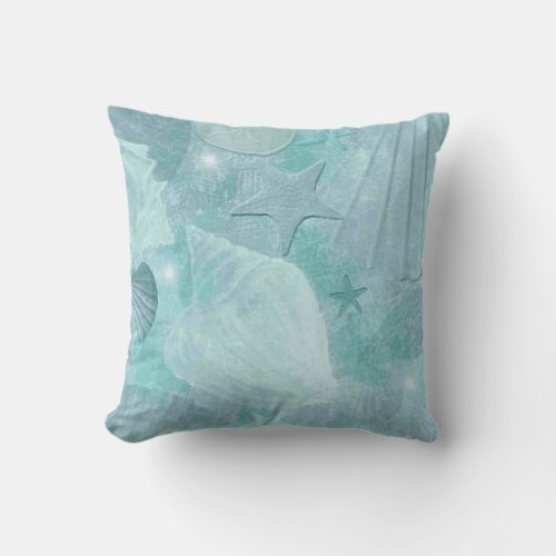 Stylish Aqua Seashell Pillow