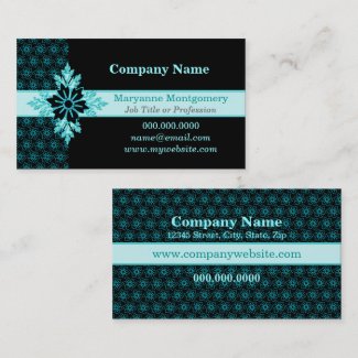 Stylish Aqua Teal and Black Flower Custom