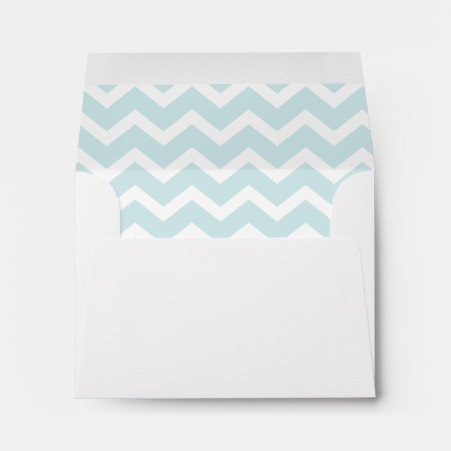 Stylish Aqua Zig Zag Chevron Pattern Envelope (Back (Bottom))