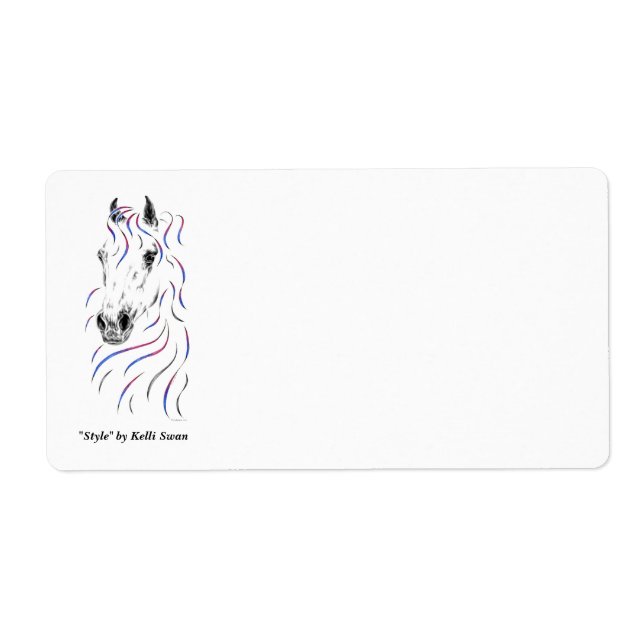 Stylish Arabian Horse Label (Front)